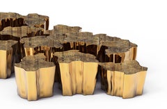 Eden Series Center Table in Brass, 'Set of 8'
