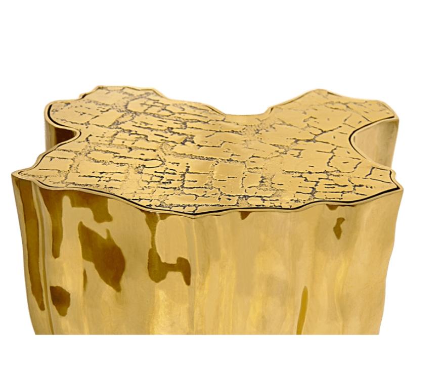 Lacquered Eden Side Table in Polished Brass by Boca do Lobo For Sale