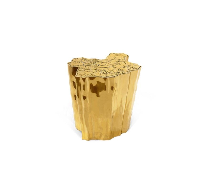 Eden Side Table in Polished Brass by Boca do Lobo For Sale