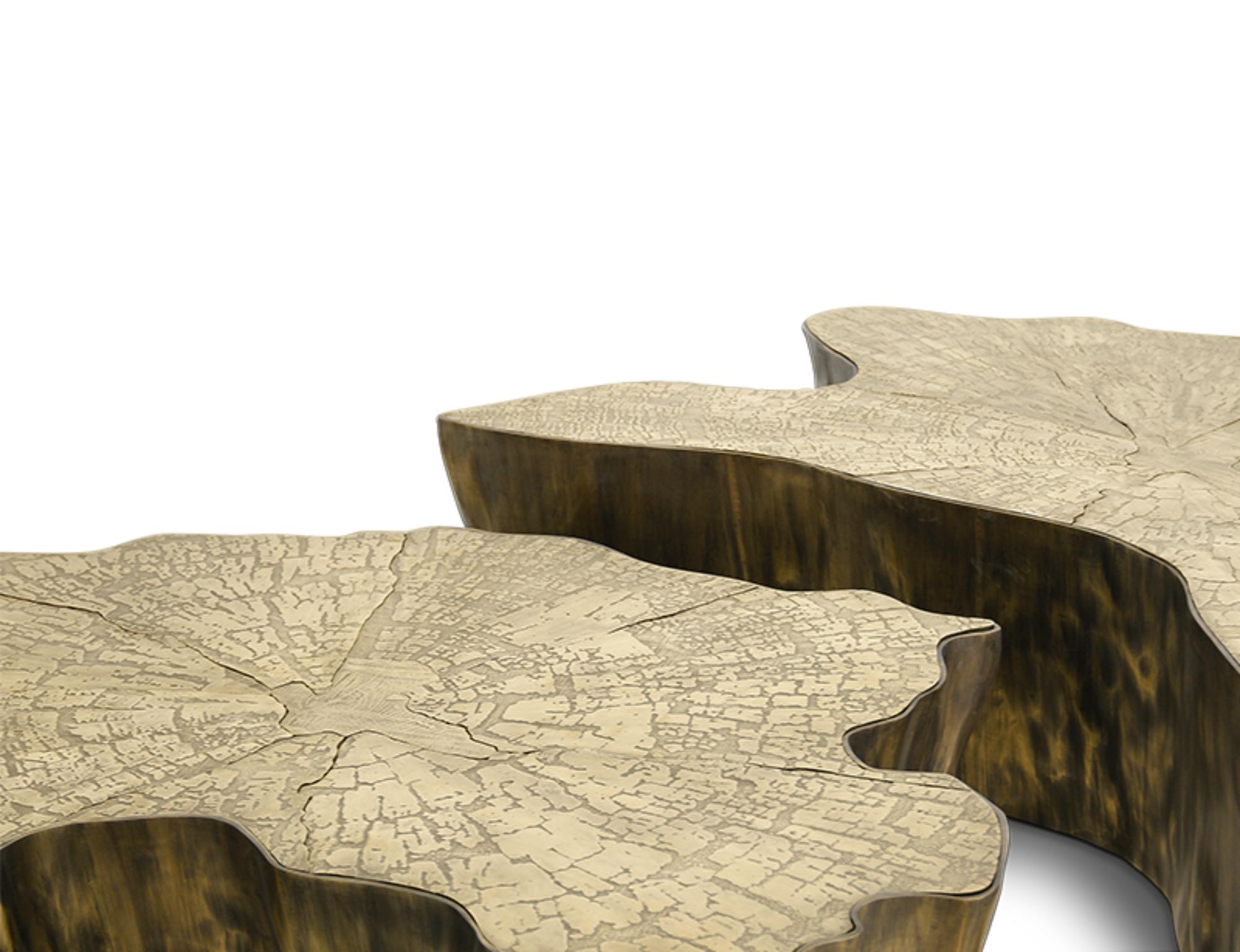 Moulage Petite table centrale en patine Eden - Patine fondue fabriquée à la main - Boca Do Lobo en vente