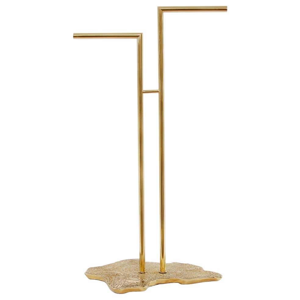 Eden Towel Rack with Polished Casted Brass Base By Maison Valentina For Sale