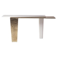 Edena White Marble Console Table