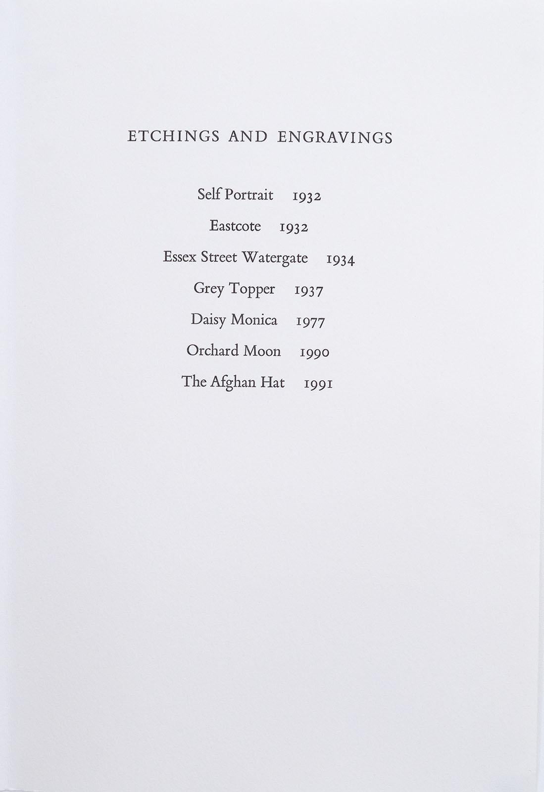 ’Folio of 6 etchings and engravings'. 

A portfolio of six etchings (Originally 7 but etching Number 1, Sef Portrait, is missing from this folio) and engravings produced by Merivale Editions in 1992. This portfolio has been printed from the original