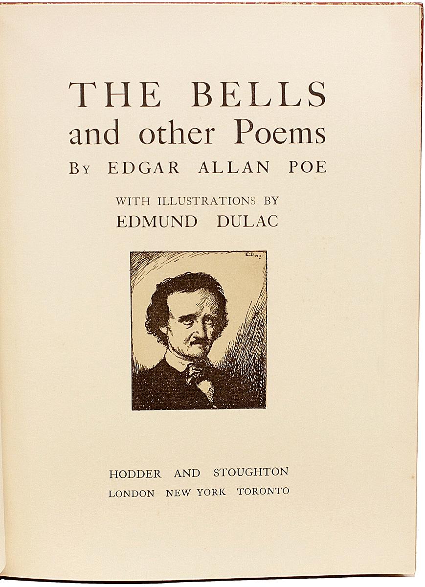 Early 20th Century Edgar Allan Poe, 'Edmund Dulac', The Bells & Other Poems. 1ST TRADE EDITION 1912 For Sale