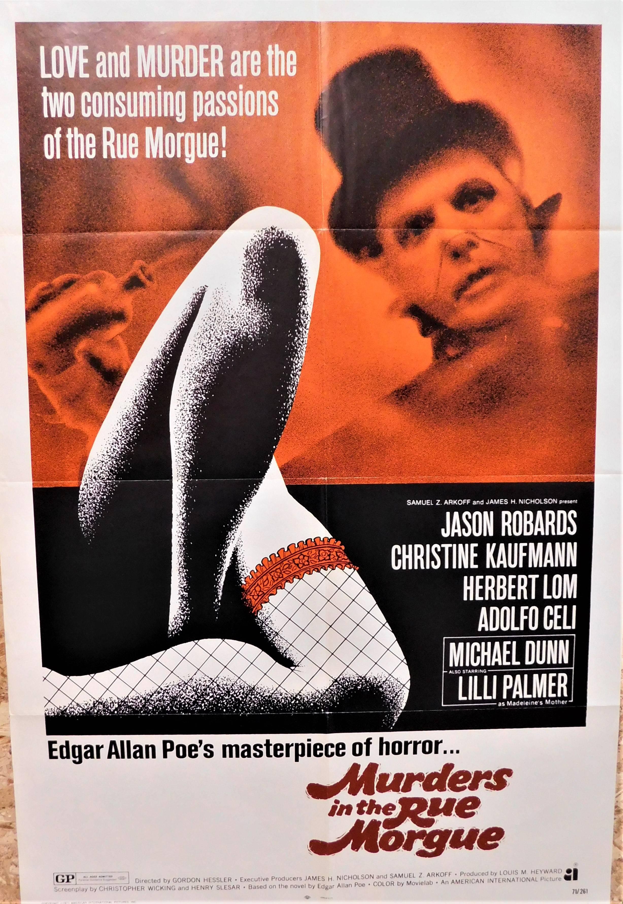 Edgar Allen Poes „Murders in the Rue Morgue“, Original-Hollywood-Filmplakat, 1971 (amerikanisch) im Angebot