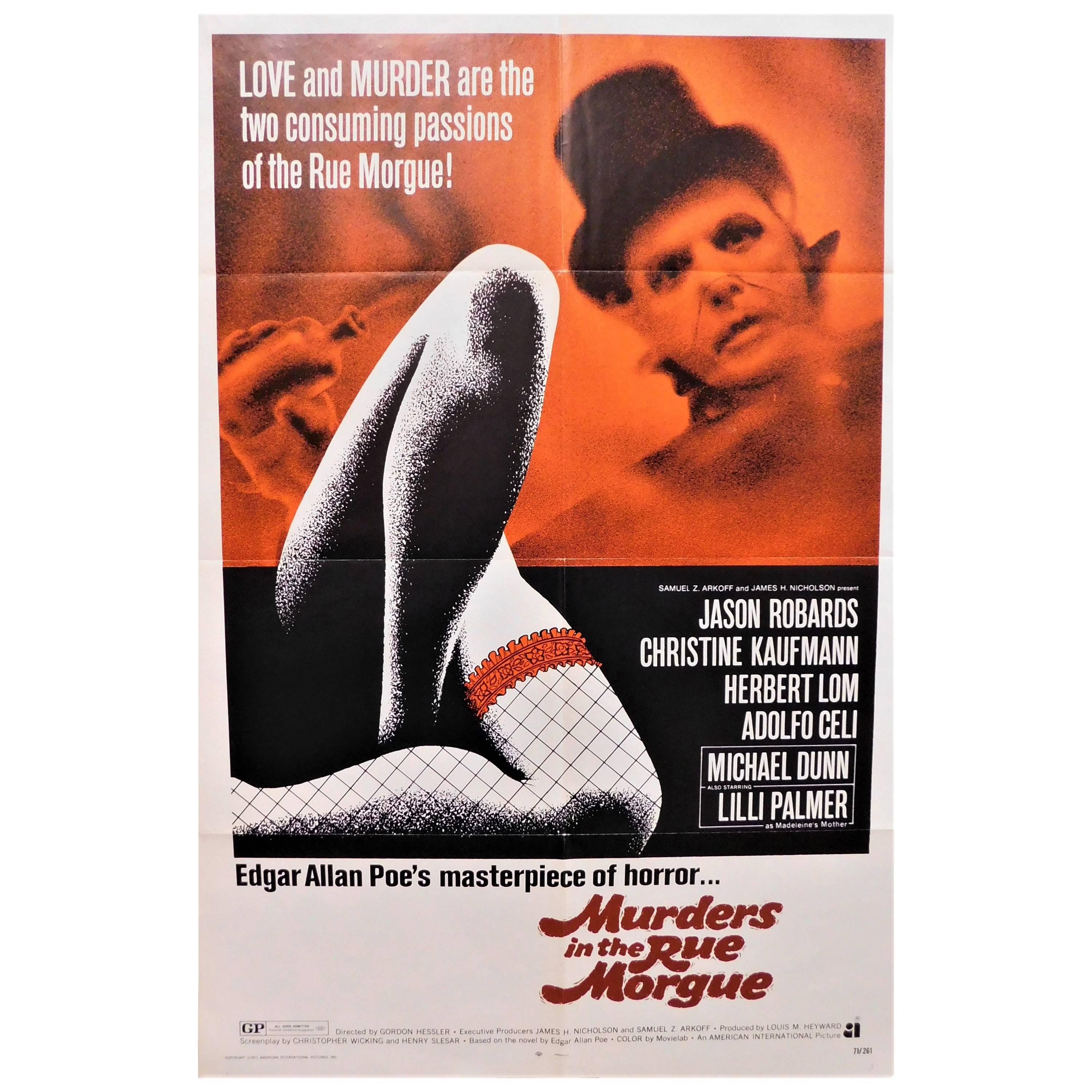 Edgar Allen Poe's "Murders in the Rue Morgue" 1971 Original Horror Movie Poster