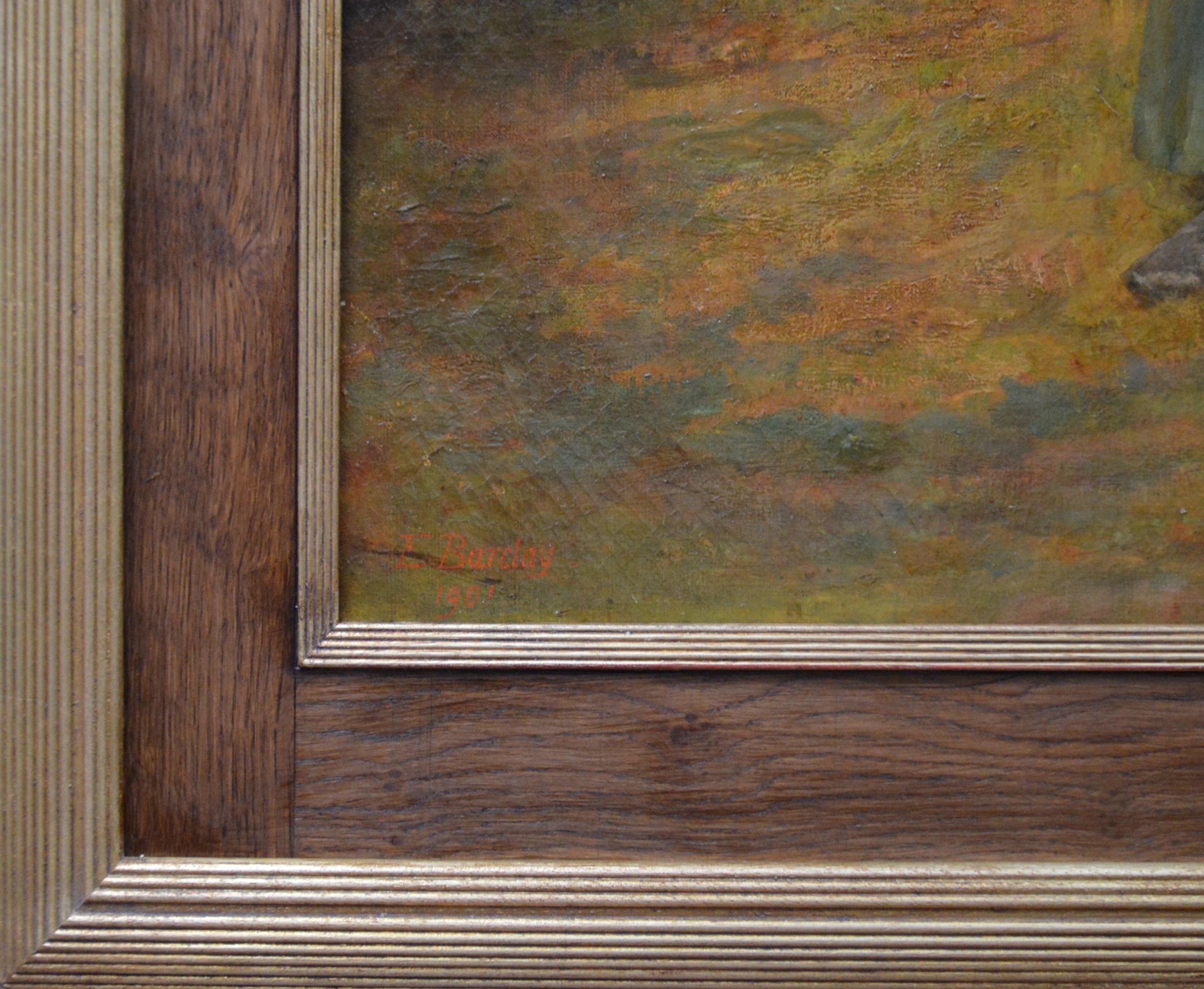 I bambini della New Forest - Quadro ad olio della Royal Academy di grandi dimensioni del 1901 5