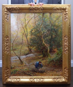 Falling Leaves - Large Edwardian Royal Academy Oil Painting 1906
