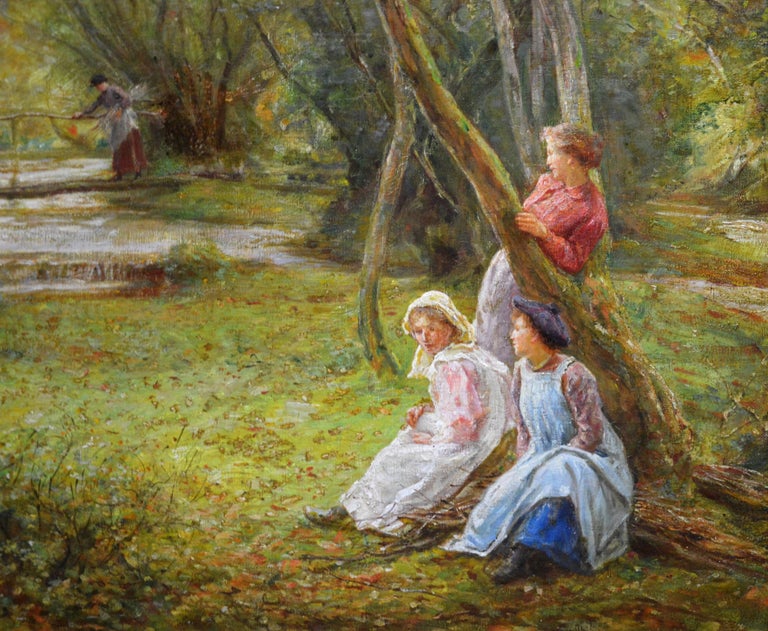 Edgar Barclay - Girls in Autumn Woodland - 19th Century English ...
