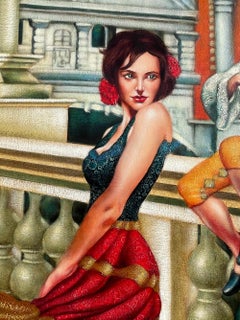 Edgar Barrios **Bohème de Venise I ** Huile sur toile d'origine