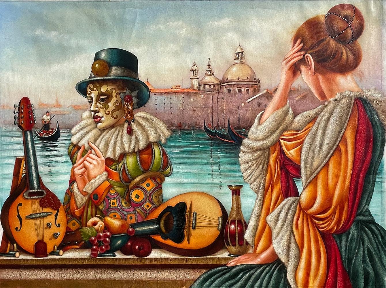 Artist: Edgar Barrios
Title: Venezia Languid
Medium: Original Oil on Canvas
Signature: Hand-signed by the Artist
Size: Approximately 48x36 inches
Framed: This artwork comes un-framed and un-stretched. This item will come rolled. 
Biography: Edgar