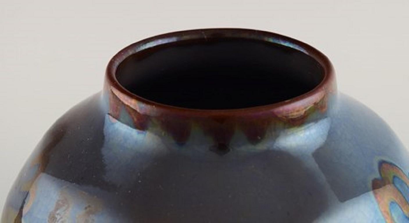 Mid-20th Century Edgar Böckman for Höganäs, Vase in Glazed Ceramics