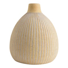 Edgar Bòckman Scandinavian Modern Partial Glazed Ceramic Vase for Hoganas, 1940