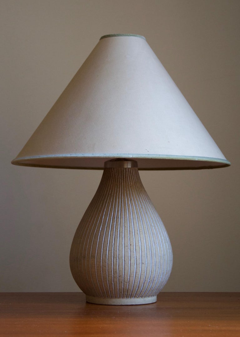 Edgar Böckman, Table Lamp, Stoneware, Artists Studio, Stockholm, Sweden,  1930s For Sale at 1stDibs
