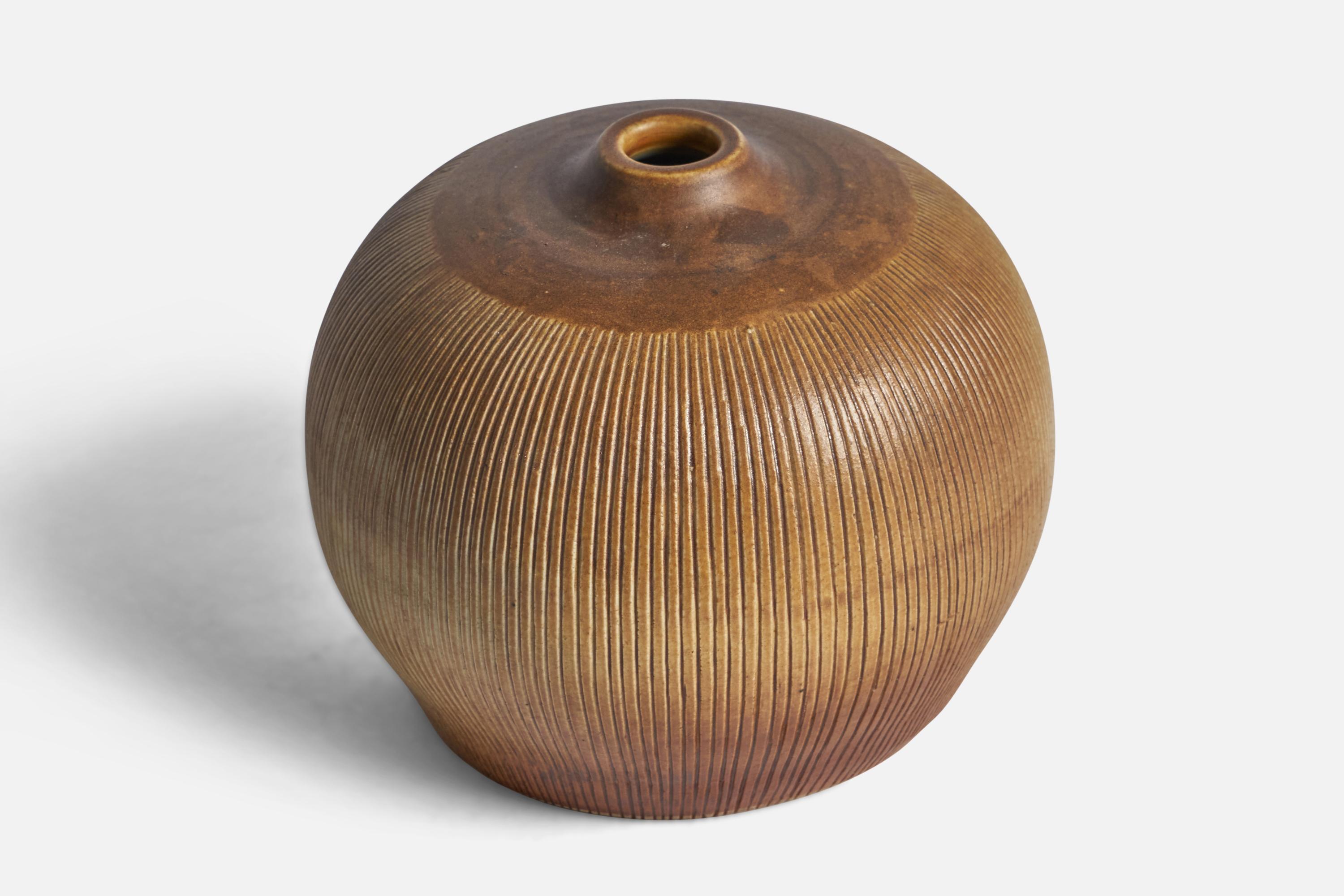 Scandinavo moderno Edgar Böckman, Vaso, Terracotta, Svezia, anni '30 in vendita