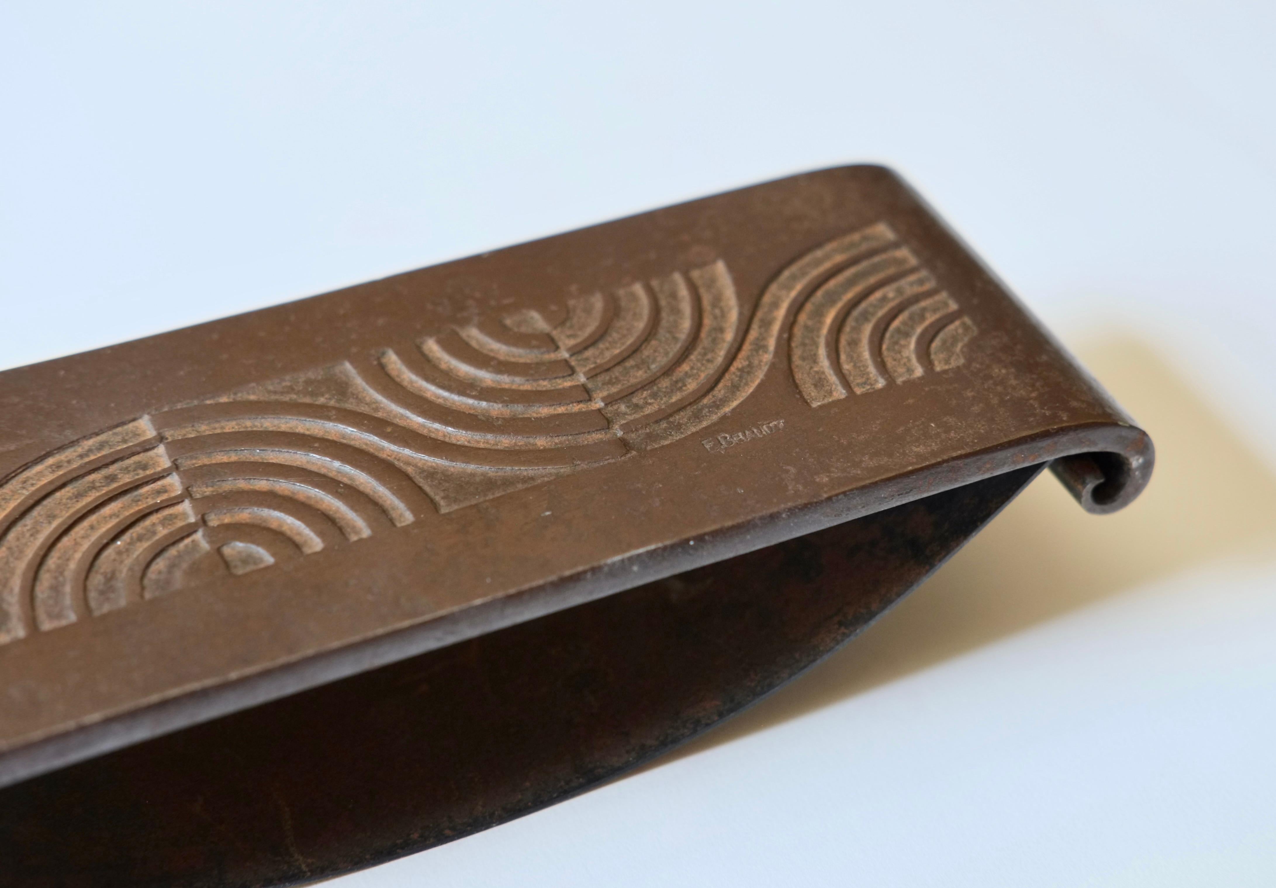 Art Deco Edgar Brandt (1880-1960) Bronze Writing Case For Sale
