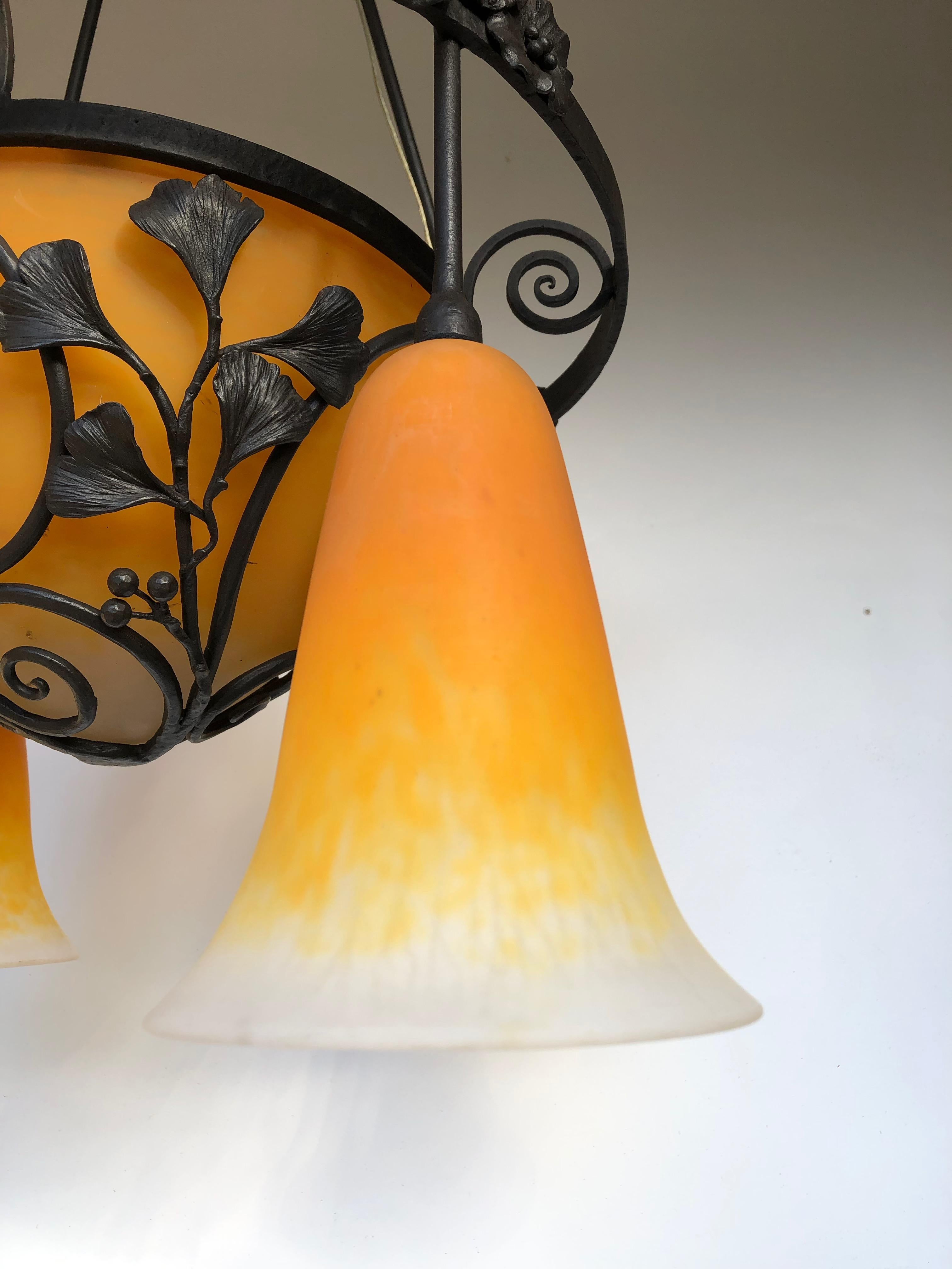 Lámpara Art Déco Edgar Brandt y Daum Nancy en venta 2