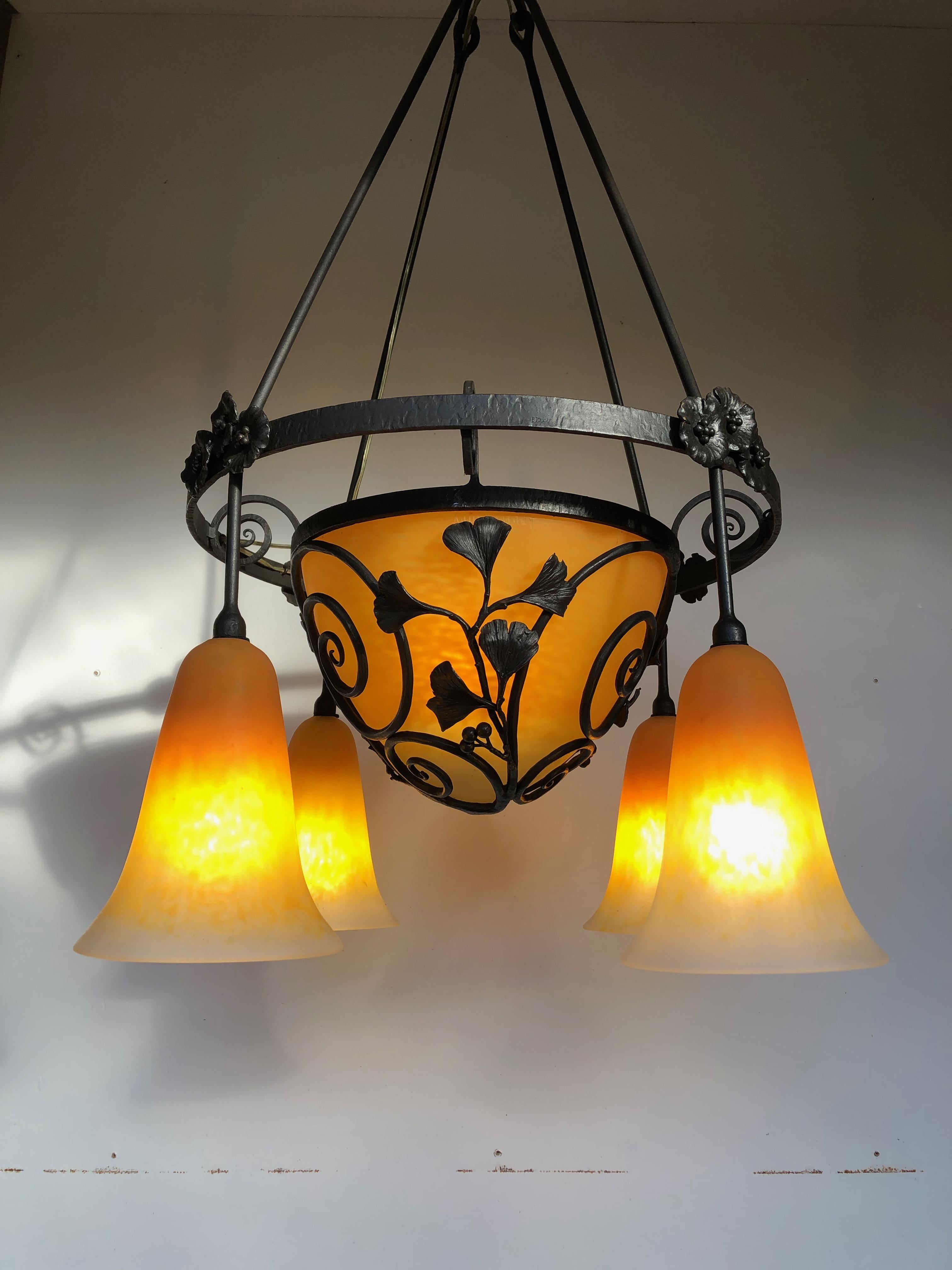 Lámpara Art Déco Edgar Brandt y Daum Nancy en venta 5