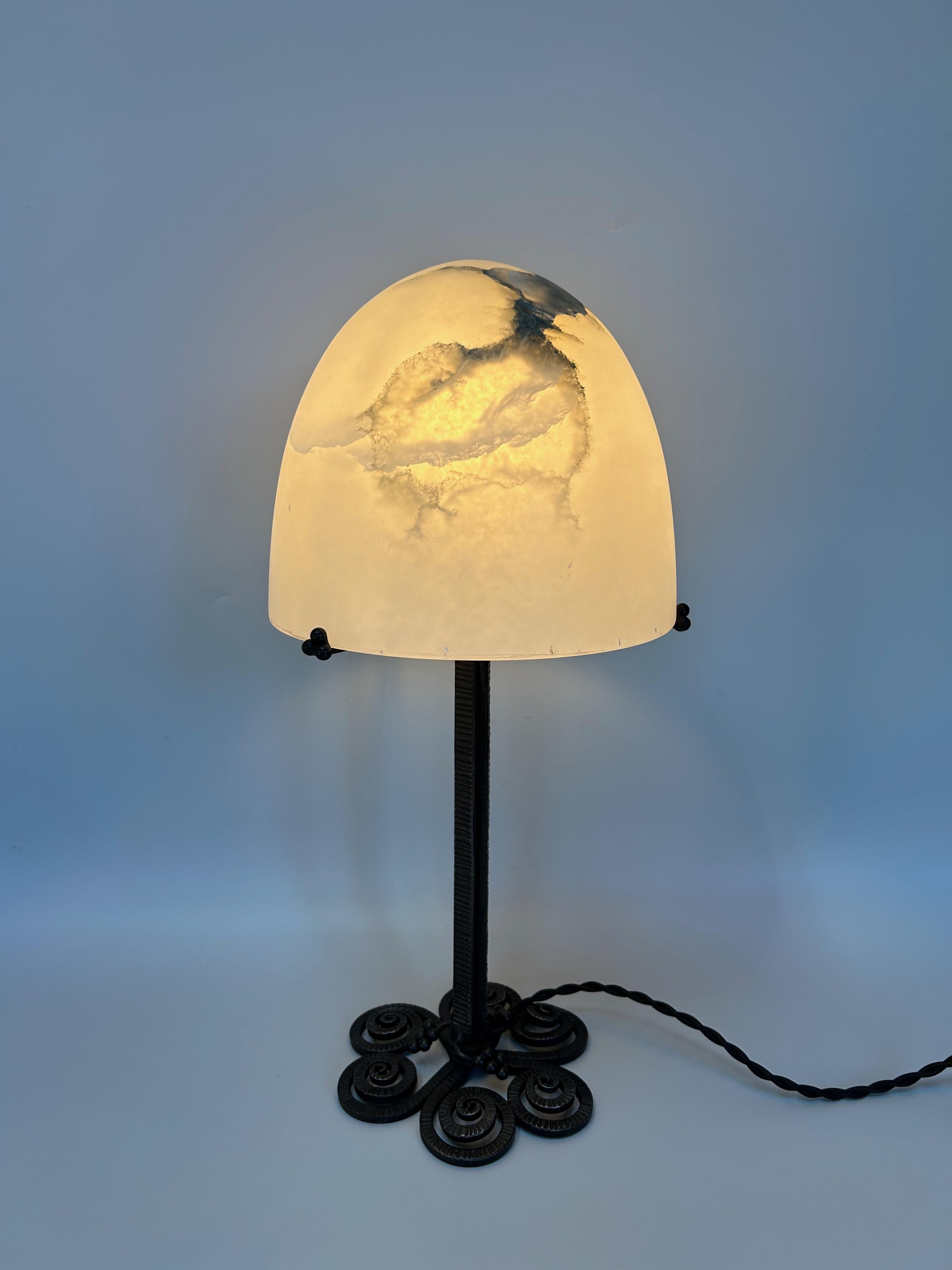 Edgar Brandt Art Deco Lamp For Sale 5
