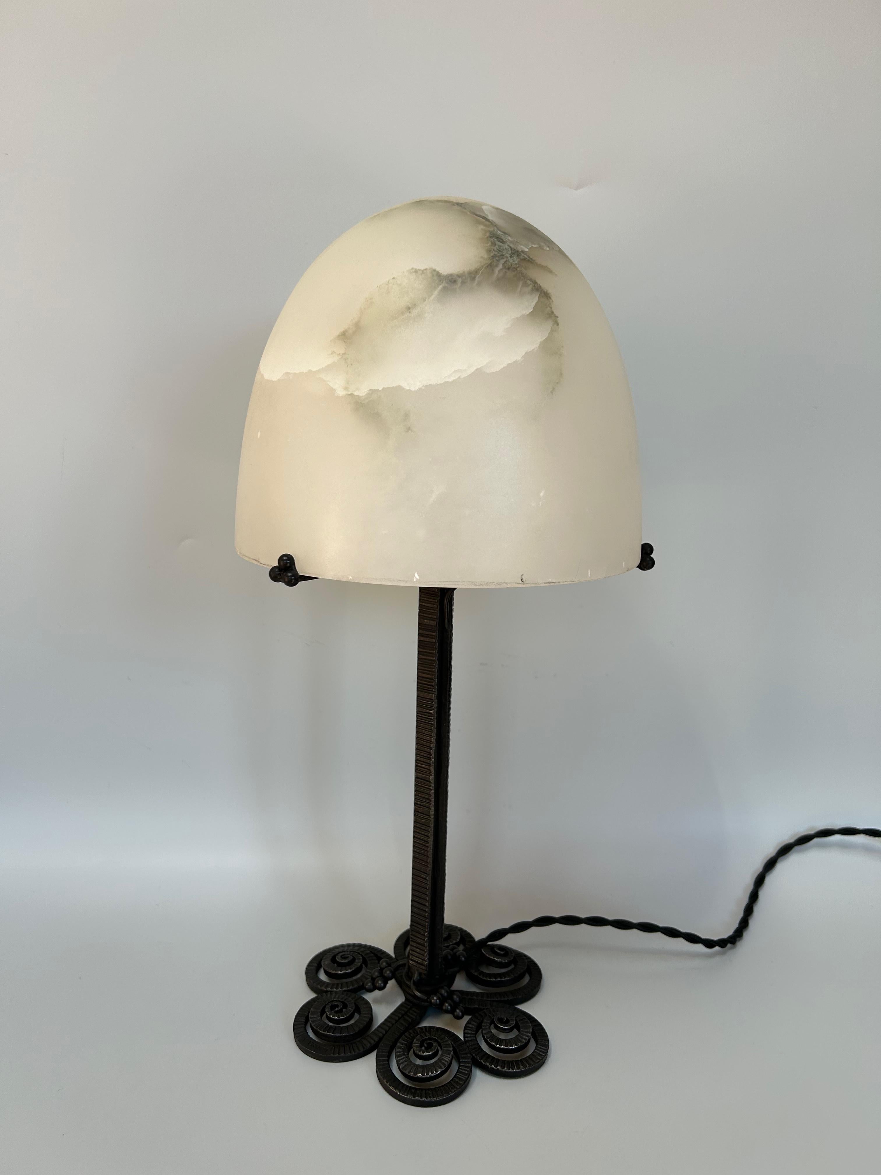 Edgar Brandt Art Deco Lamp For Sale 6