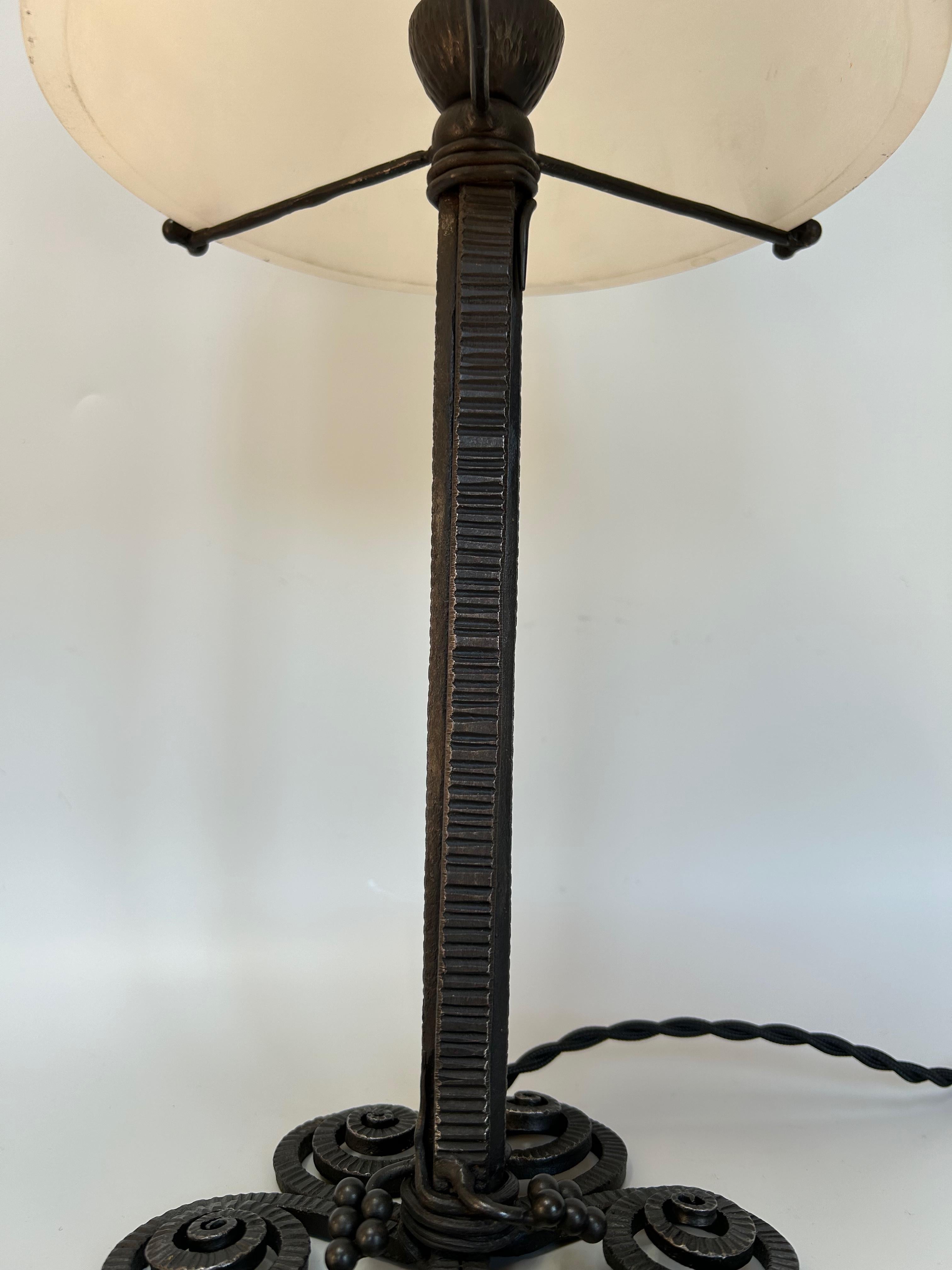 Edgar Brandt Art Deco Lamp For Sale 1