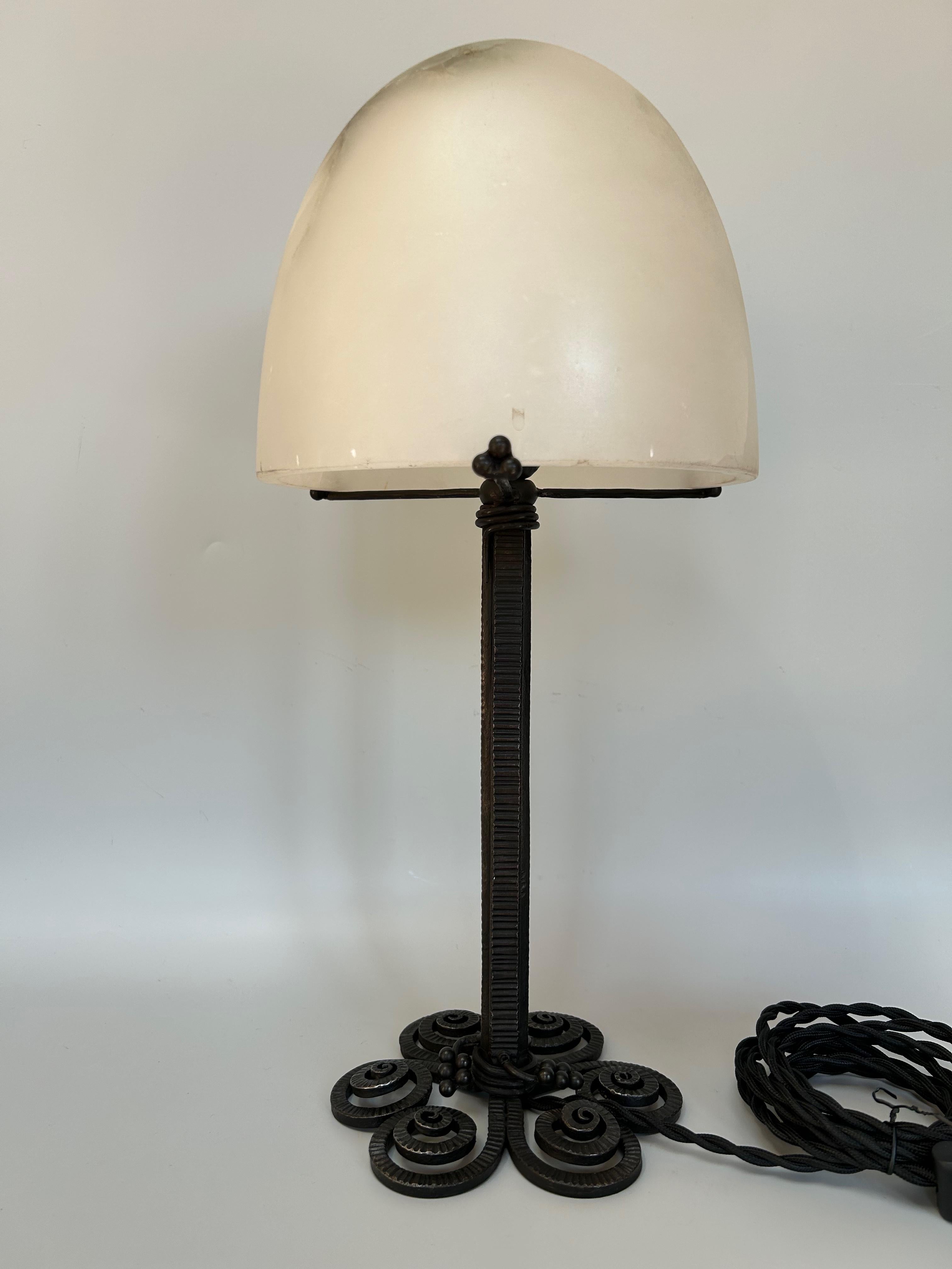 Edgar Brandt Art Deco Lamp For Sale 3