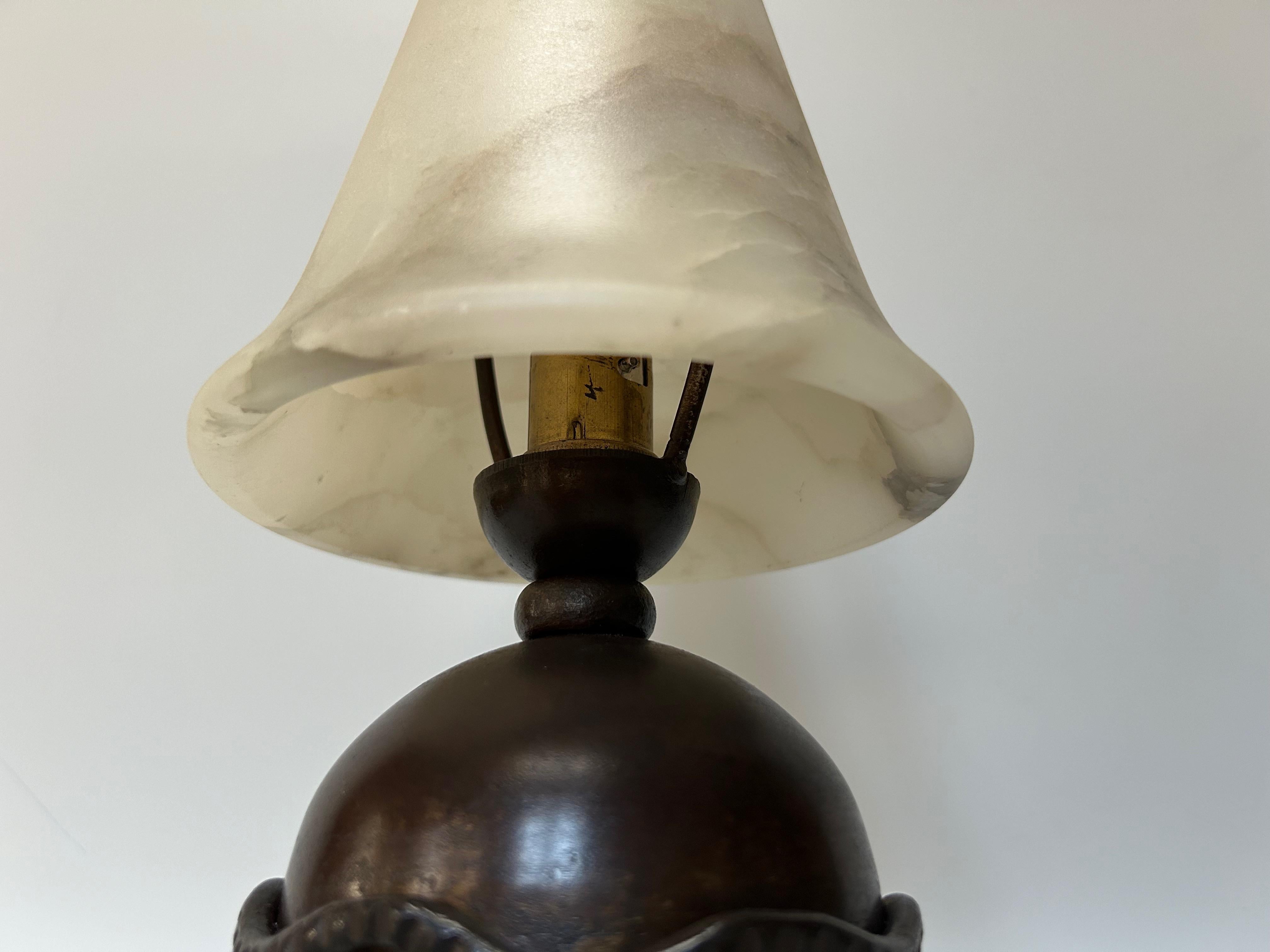 Edgar Brandt Art Deco Lamp Sphere model For Sale 5