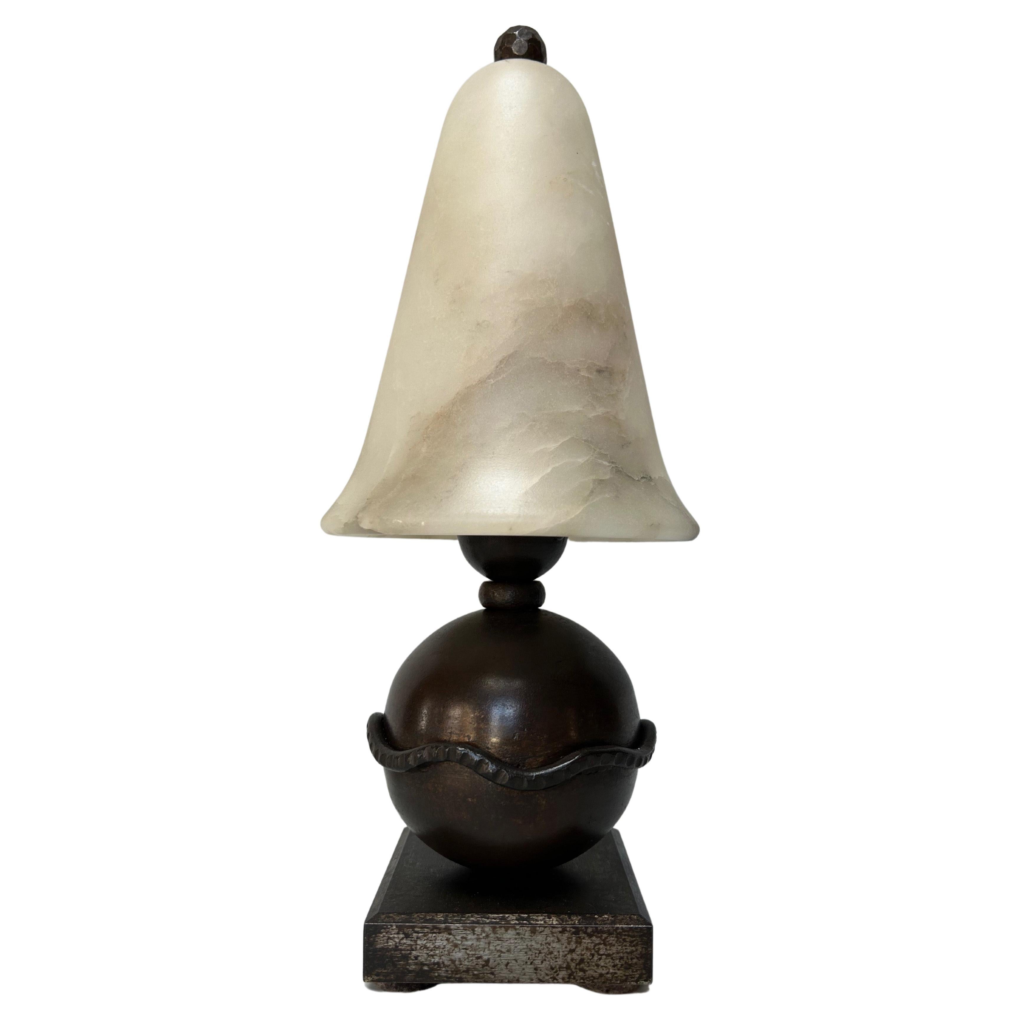 Edgar Brandt Art Deco Lamp Sphere model For Sale