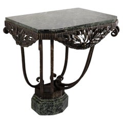 Edgar Brandt, Konsole aus Schmiedeeisen und Marmor im Art-déco-Stil, Frankreich, um 1925