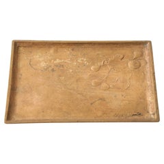 Edgar Brandt Jugendstil Bronze Ormolu Tablett Relief Dekoration, Frankreich, um 1930