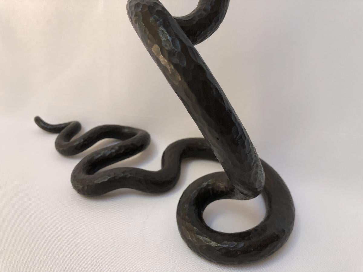 Edgar Brandt Element Decorative Wrought Iron Snake Art Deco For Sale 3