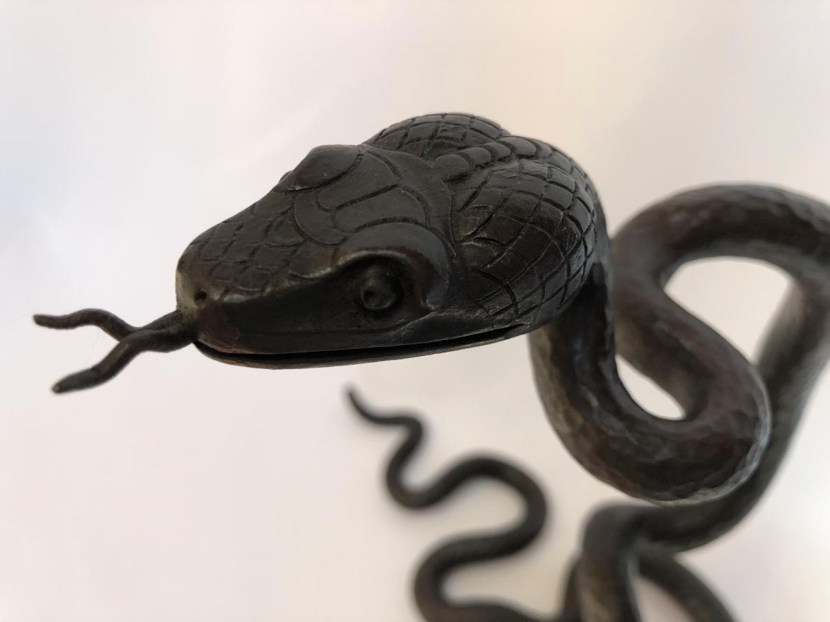 Élément décoratif serpent en fer forgé Art Déco Edgar Brandt Excellent état - En vente à NANTES, FR