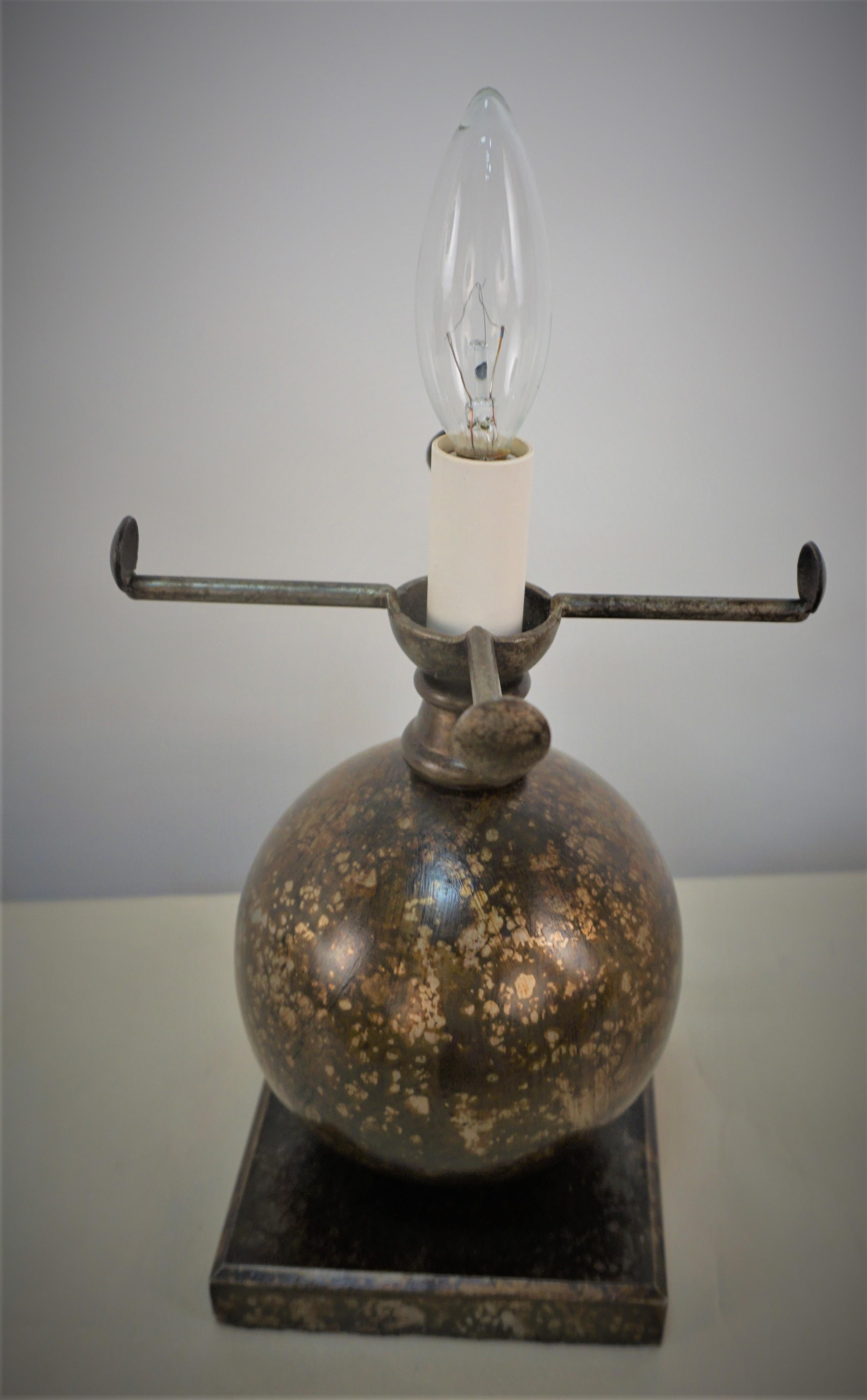 Edgar Brandt French Art Deco Iron Table Lamp 1