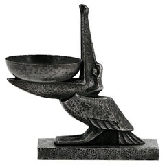 Pélican en fer forgé Edgar Brandt, Art Déco français, 1920