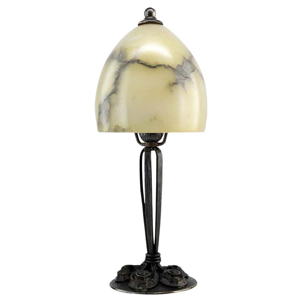 Edgar BRANDT French Art Deco Wrought-iron Table Lamp, 1920s For Sale