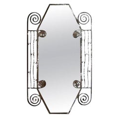 Edgar Brandt Inspired French Art Deco Steel Mirror