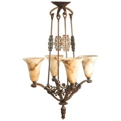 Edgar Brandt iron ceiling fixture