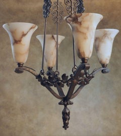 Edgar Brandt iron ceiling fixture
