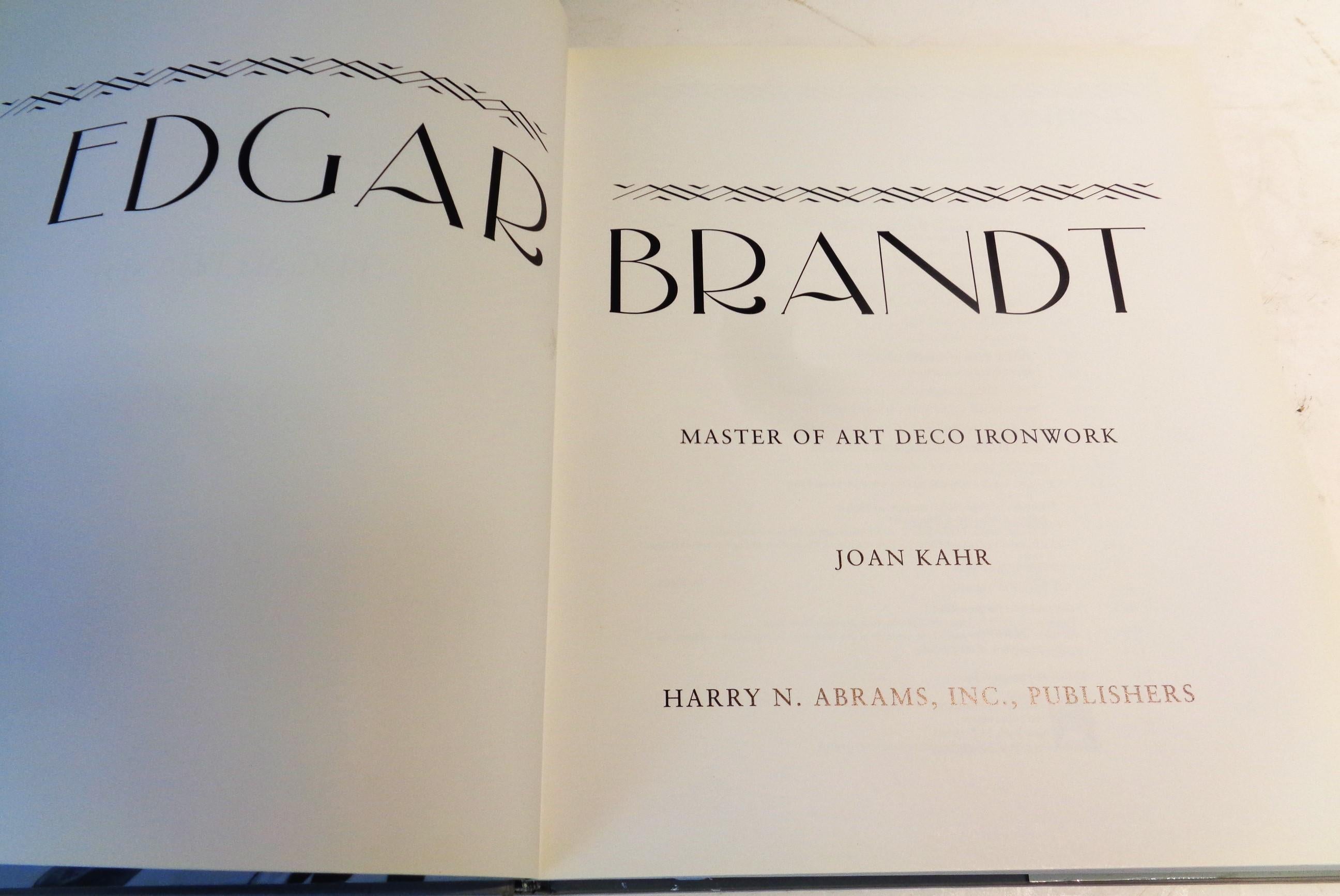 Edgar Brandt - Master Of Art Deco Ironwork - Joan Kahr - 1999 Harry N. Abrams In Good Condition For Sale In Rochester, NY