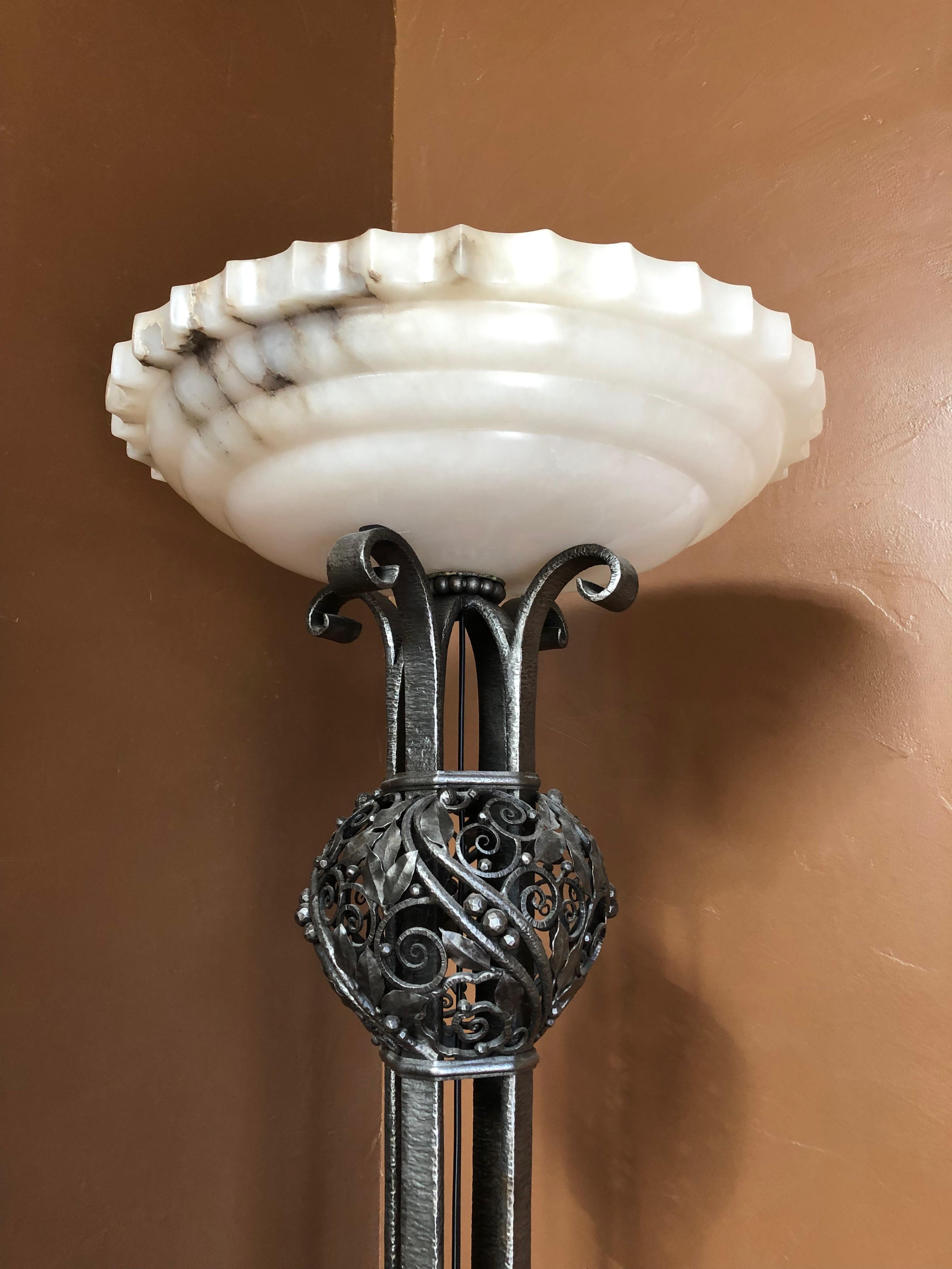 Lampadaire Art Déco rare Edgar Brandt en vente 5