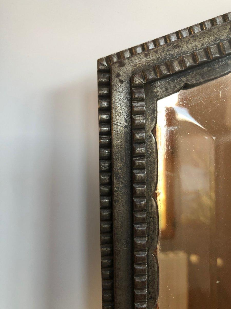 20th Century Edgar Brandt Rare Art Deco Wrought Iron Mirror, 1932 For Sale