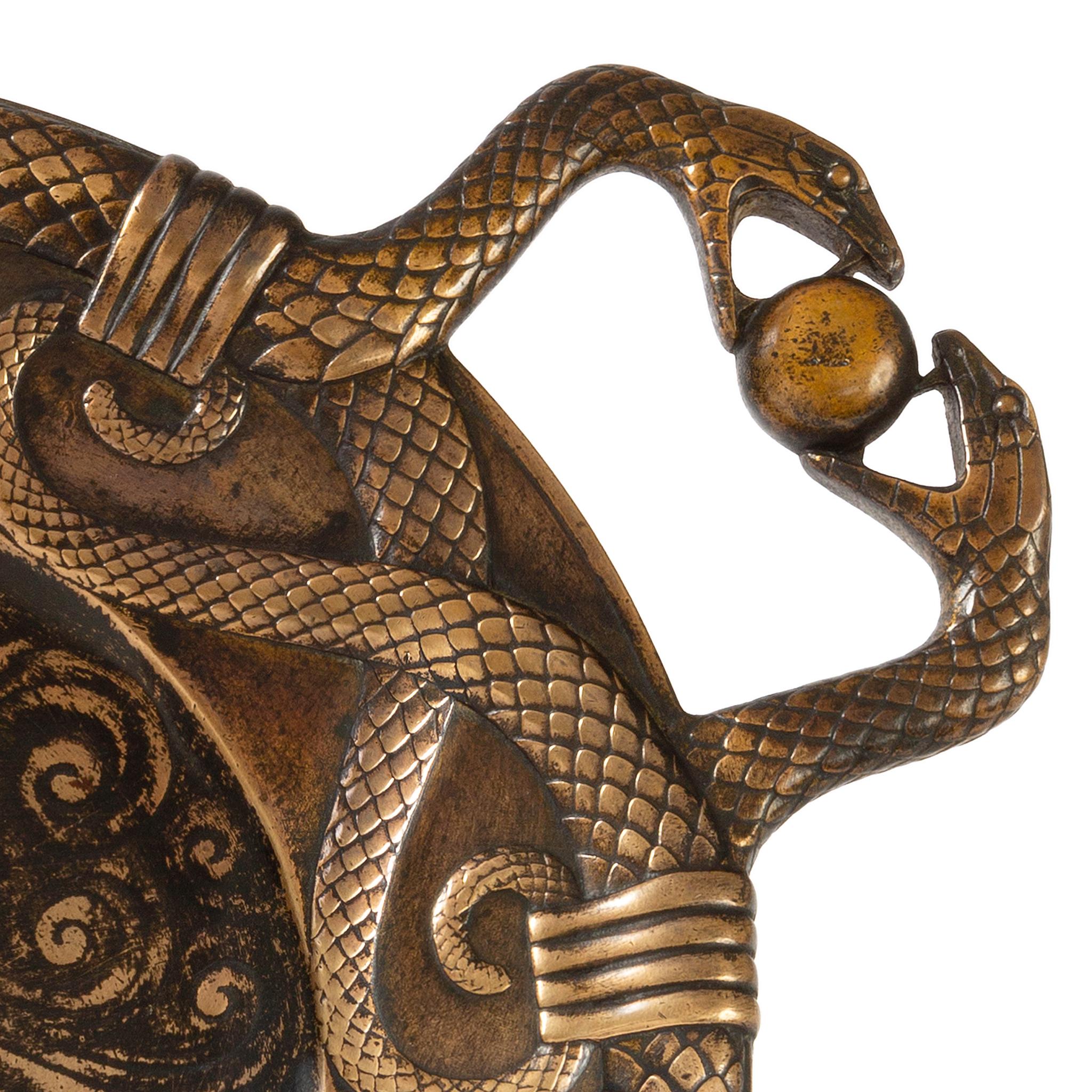 Art Deco Edgar Brandt Serpent Tray For Sale