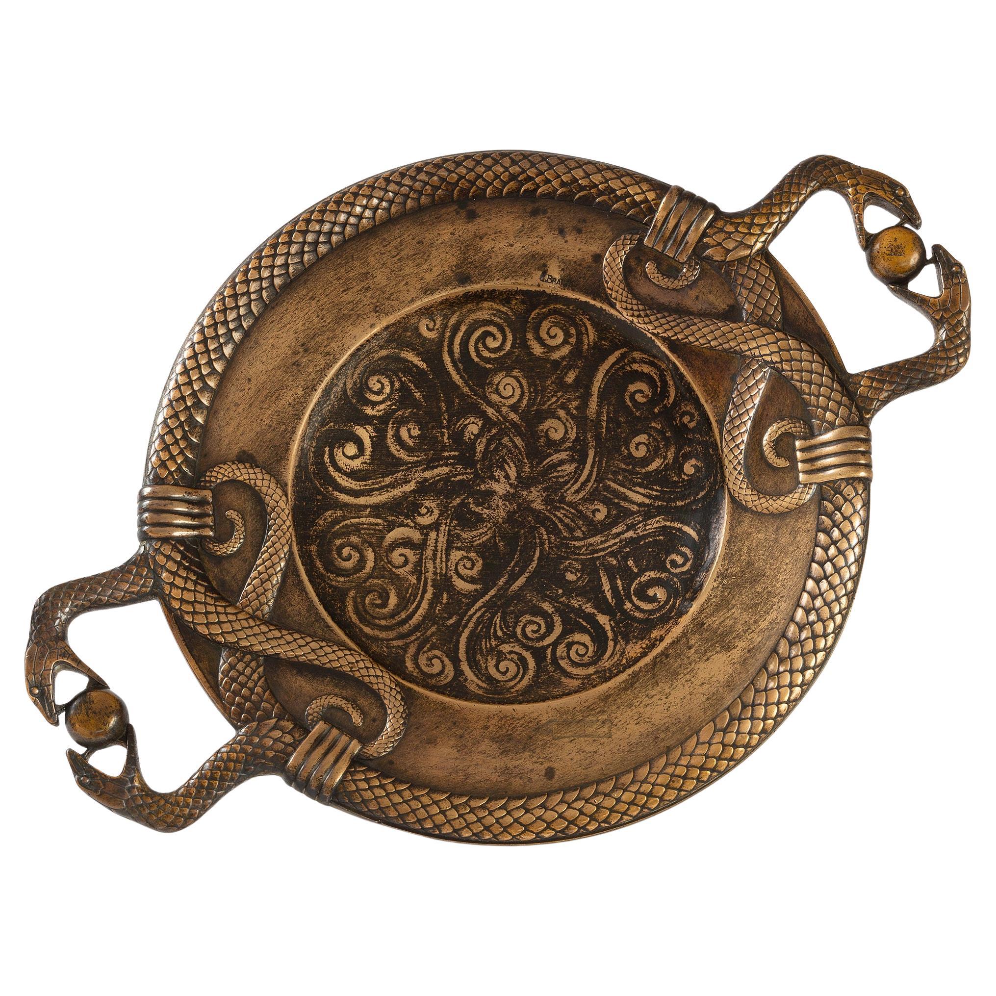 Edgar Brandt Serpent Tray For Sale