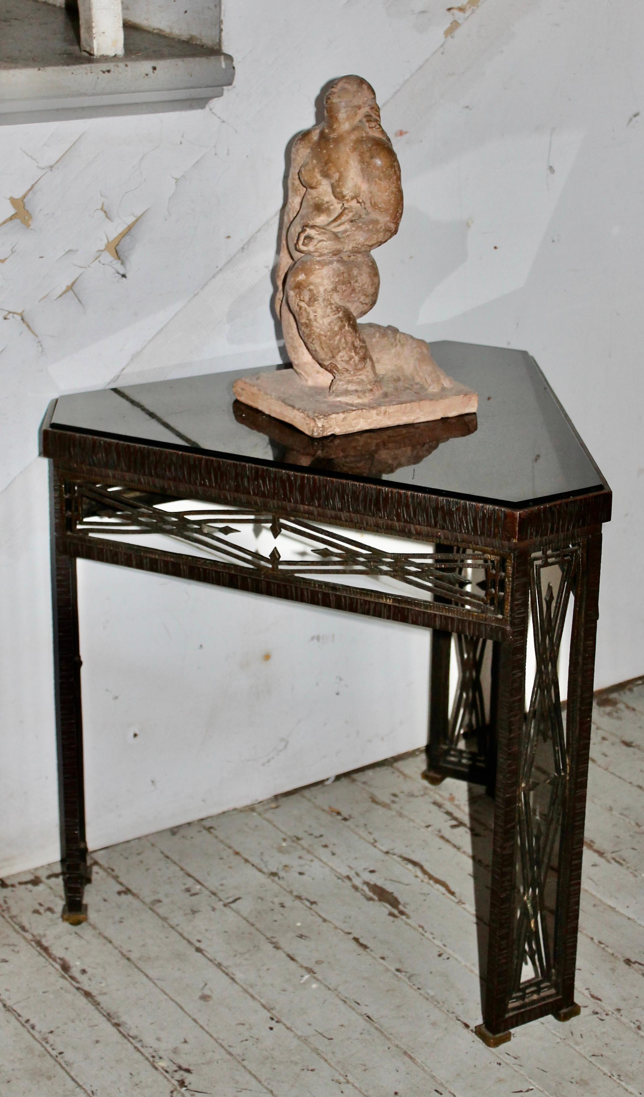 Mesa Pequeña Art Decó Estilo Edgar Brandt en venta 5