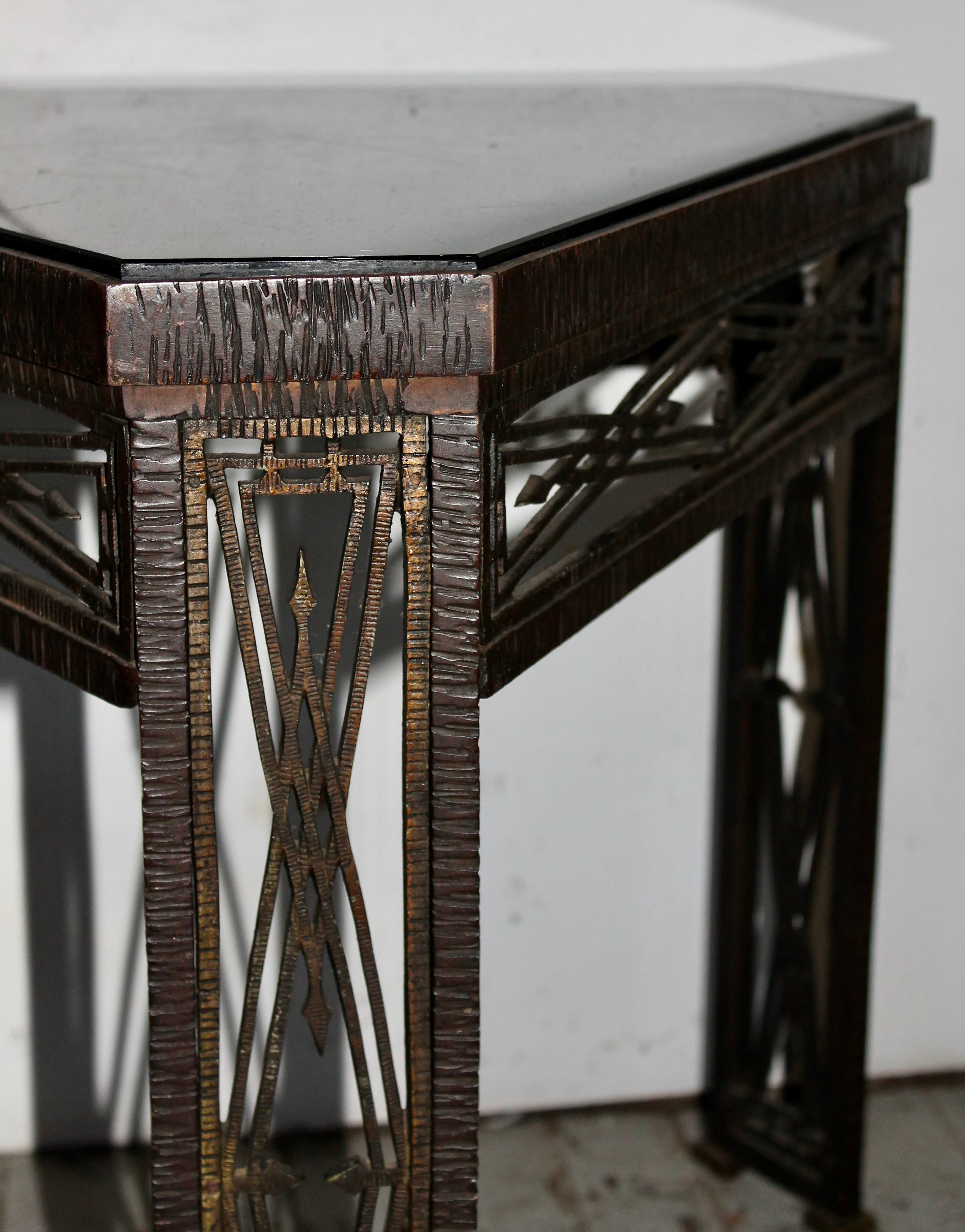 Mesa Pequeña Art Decó Estilo Edgar Brandt Bronce en venta