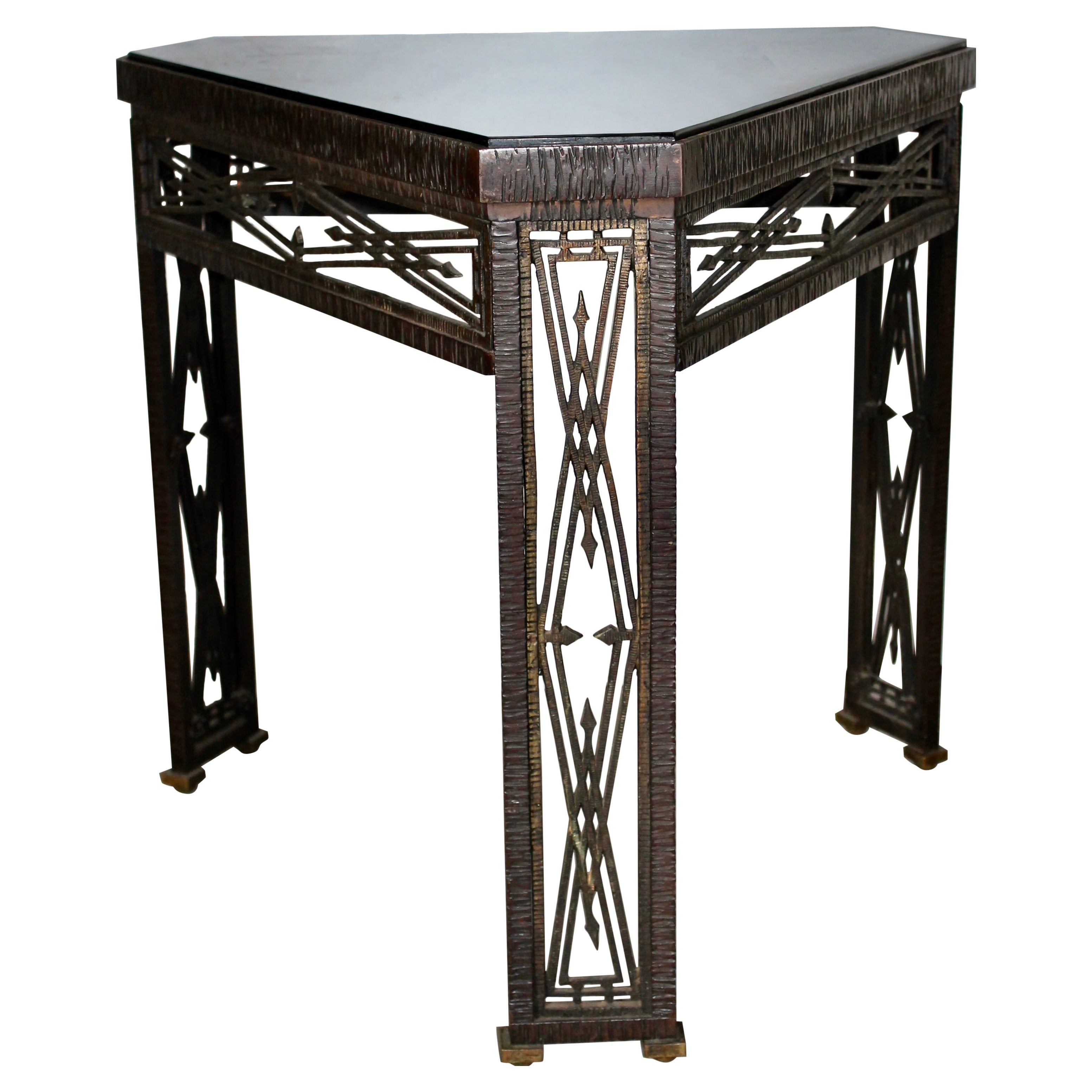 Mesa Pequeña Art Decó Estilo Edgar Brandt en venta