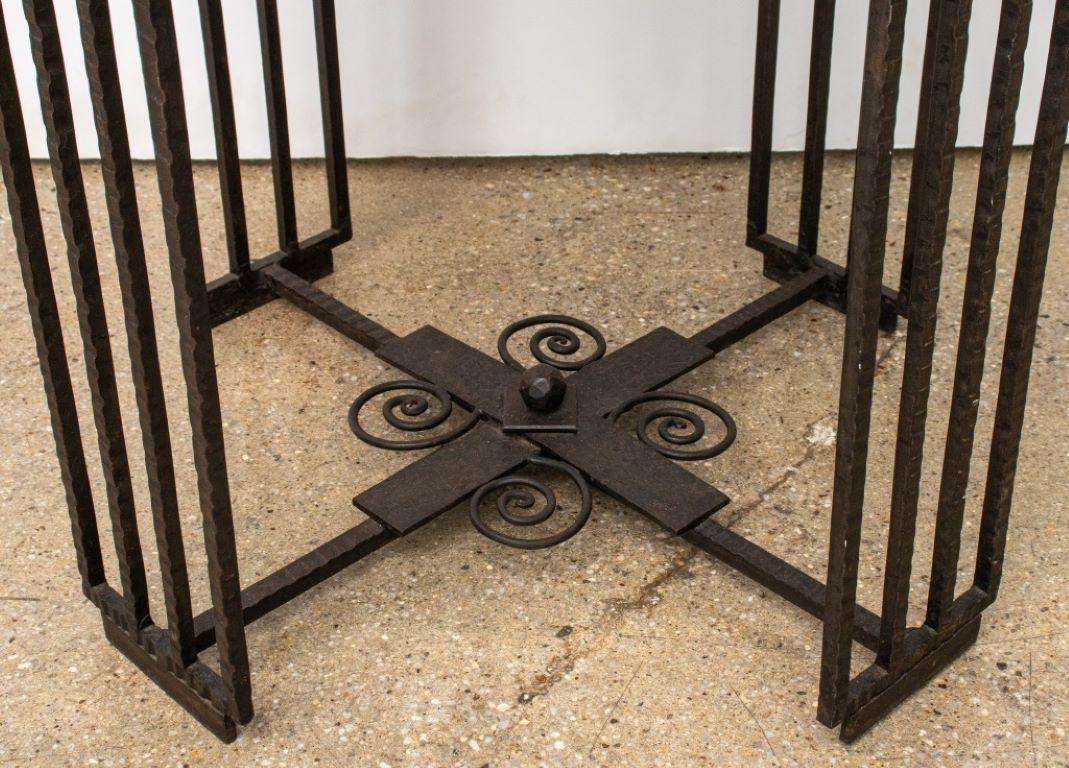 Edgar Brandt Style Art Deco Wrought Iron Table For Sale 3