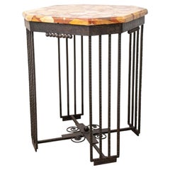 Edgar Brandt Style Art Deco Wrought Iron Table