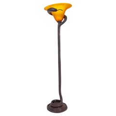 Vintage Edgar Brandt Style Cobra Lamp, 20th C