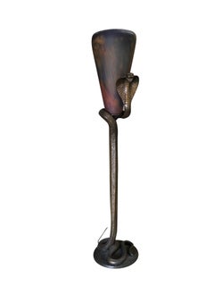 Hand Cast Art Deco Bronze Snake Floor Lamp